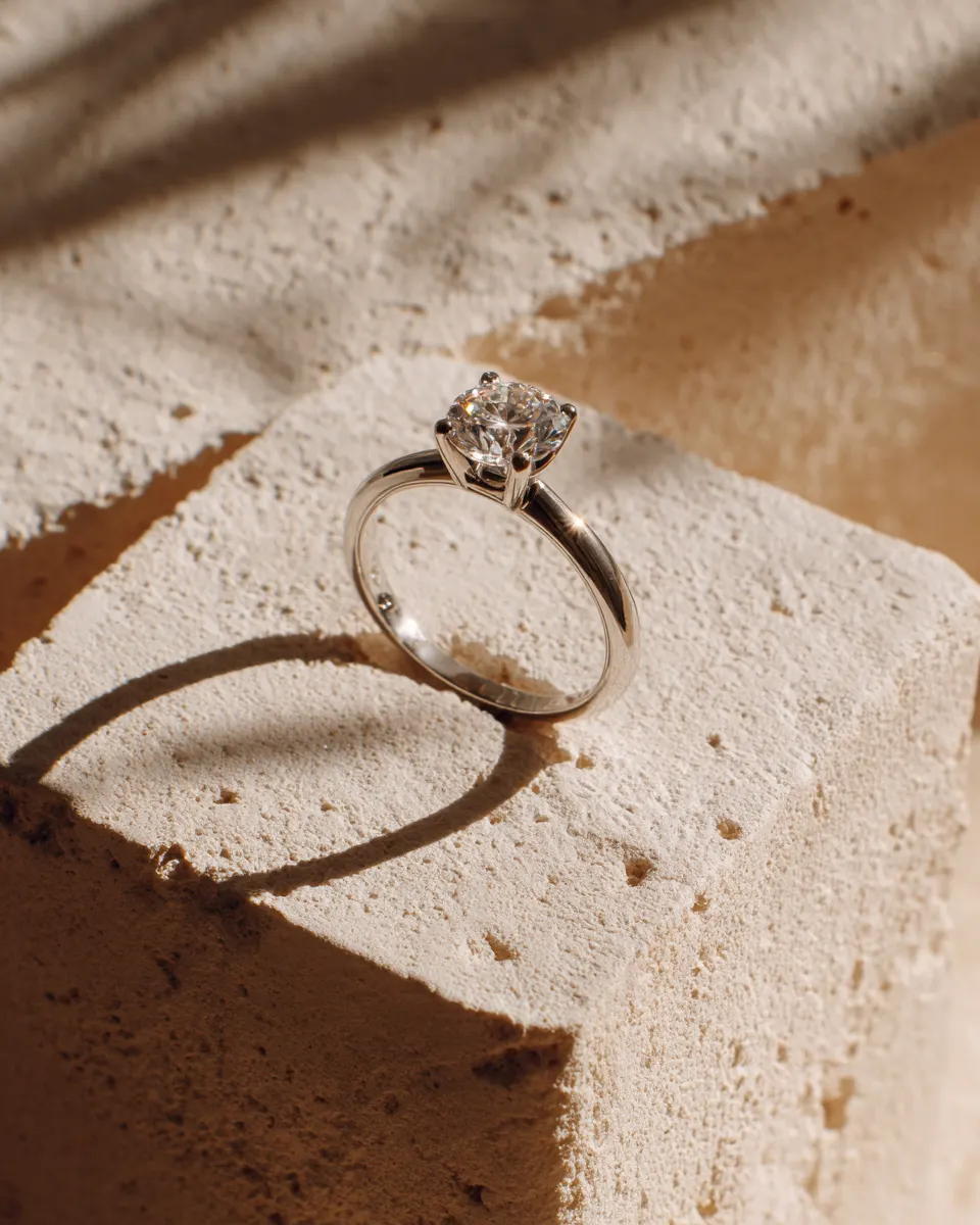 Lab-grown diamond engagement ring